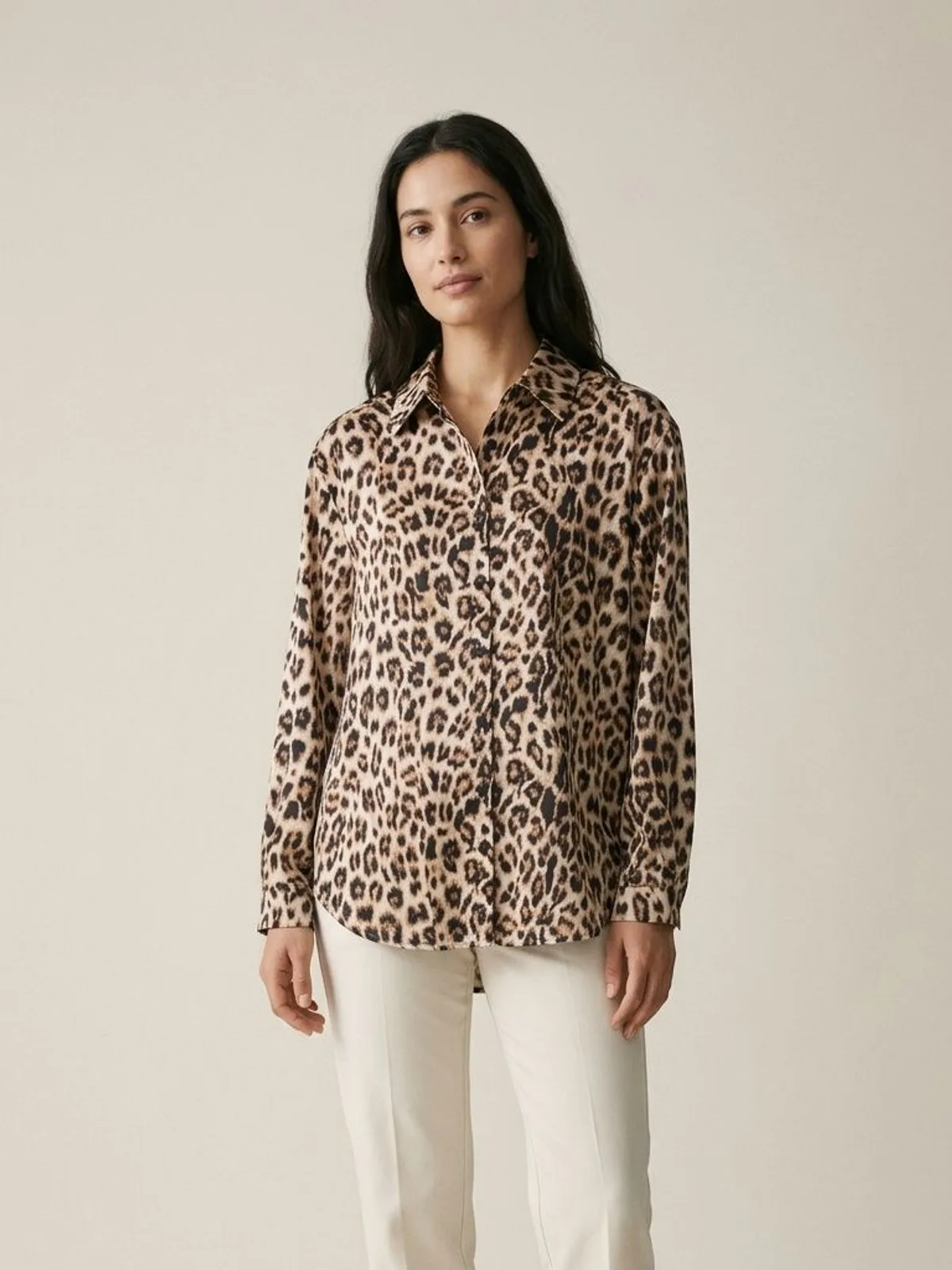 Leopar desenli gömlek